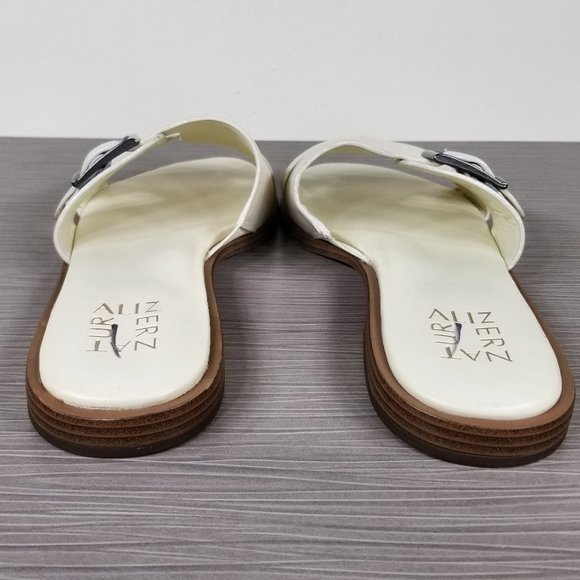 Naturalizer Faryn Big Buckle Slide Sandal, Ivory Leather, Womens Size 9 - Picture 5 of 9